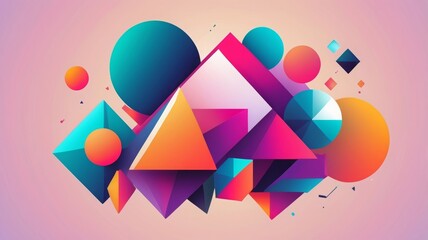 Geometric shapes with gradient colors