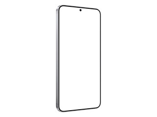 Wall Mural - photo of smartphone similar to android device without background. silver shadow color. template for 