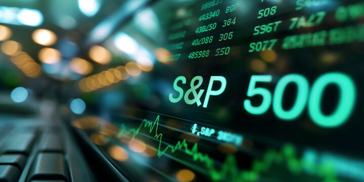 s and p 500 index showing on a computer screen with financial data in background