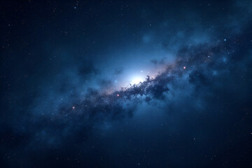 Wall Mural - cosmic filled with stars scattered across the sky with dark nebulae background wallpaper ai generate