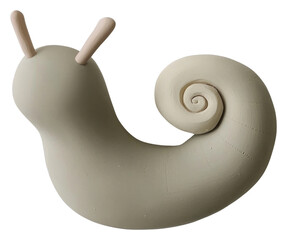 Wall Mural - PNG Snail clay minimalist decorative.