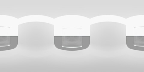 Wall Mural - white empty room with glasses lens hdri map, studio light, abstract white room with lights in ceilin