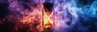 © Marta P. (Milacroft) - Hourglass measuring time with colorful smoke in the background