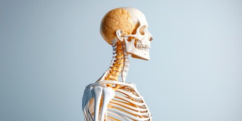 Wall Mural - science-inspired anatomy illustration of the human skeletal system, detailed bone structure, neutral