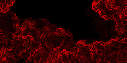 Wall Mural - scarlet red distressed smoke flowing design. red smoke shapes dark isolated background. red grunge m