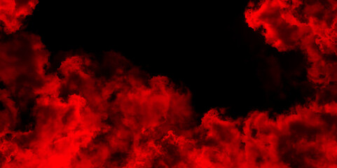 Wall Mural - scarlet red distressed smoke flowing design. red smoke shapes dark isolated background. red grunge m