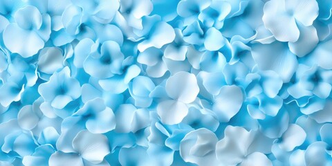 Poster - Soft Blue Floral Background with Delicate Petals Creating a Serene and Tranquil Atmosphere for Design and Artistic Projects