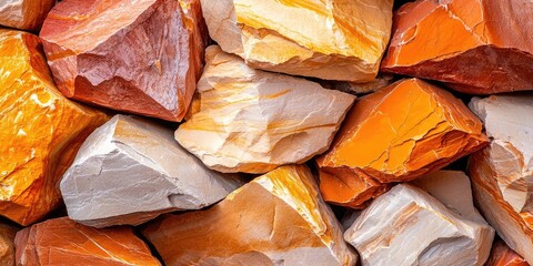 Wall Mural - a close-up of colorful rock formations with distinct textures, set against a neutral backdrop