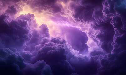 Wall Mural - purple clouds in the sky, generative ai