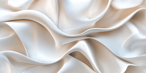 Aufkleber - Elegant and Soft Satin Fabric Draped in Beautiful Flowing Waves Highlighting the Luxurious Texture and Subtle Sheen for Fashion and Design Applications