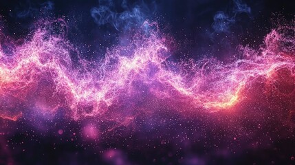 Wall Mural - abstract cosmic nebula pink purple energy wave