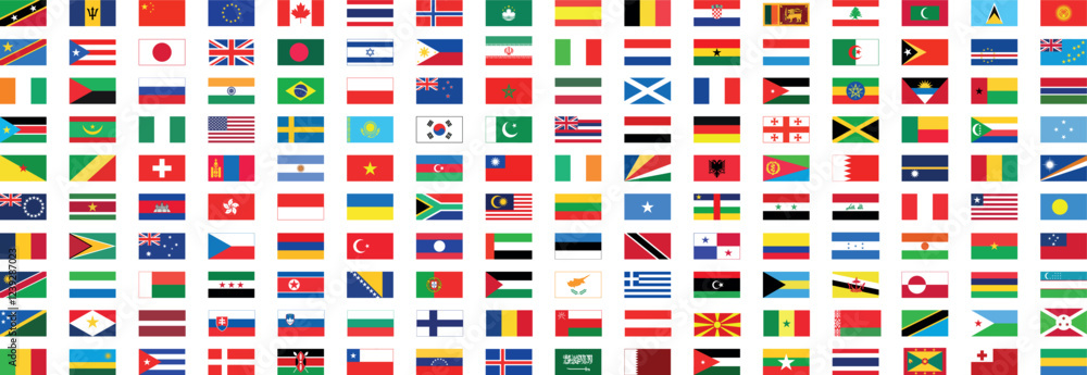All countries flag set. World flags. National flags set. Flags of ...