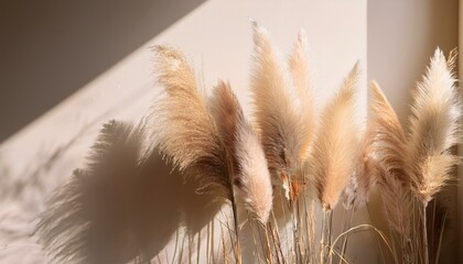 Beautiful shades of neutral pampas grass and reeds makes for an aesthetic background