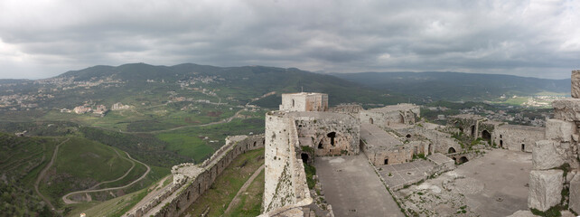 Wall Mural - Syria Saidanai Monastery on a cloudy summer day