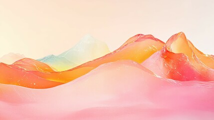 Wall Mural - Colorful abstract mountain landscape with soft gradients