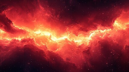Wall Mural - cosmic explosion event in deep space digital art fiery nebula stellar environment wide angle view ga