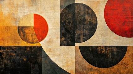 Poster - Geometric Abstract Art with Circles and Bold Colors