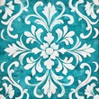 © Yiannos - retro floral ornament on grunge blue background with copyspace