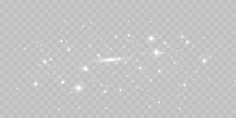 Wall Mural - bright glowing sparkles on a transparent background, resembling a starry or glittering effect.