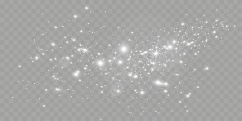 Wall Mural - bright glowing sparkles on a transparent background, resembling a starry or glittering effect.