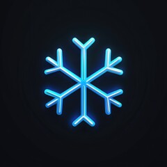 Wall Mural - Blue Neon Snowflake Illumination