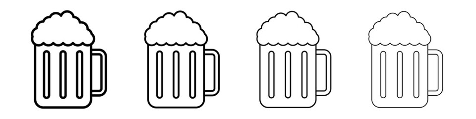 Wall Mural - beer mug icon Flat illustration sign