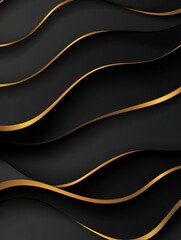 Wall Mural - Modern, swirling abstract design with a gold and black gradient pattern.