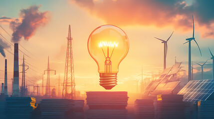 Wall Mural - enormous light bulb