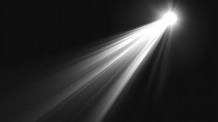 Wall Mural - Rays of light emanating from top left light source isolated on transparent background. light beam overlay. Light Source. Illustration