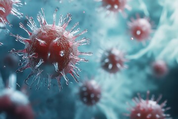 Aufkleber - Understanding respiratory virus infections and their impact on lung health through detailed medical 3D illustrations. Generative AI