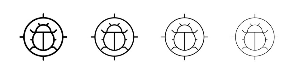 debug icon linear logo isolated