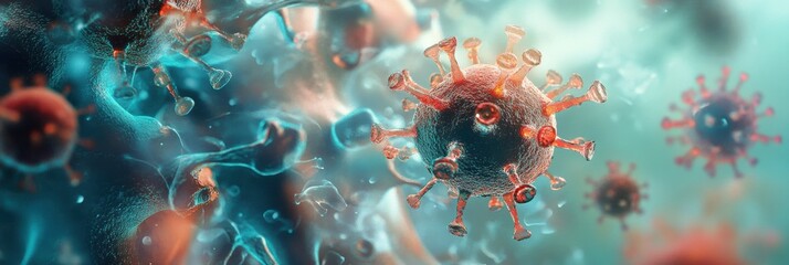 Aufkleber - Exploring the impact of respiratory virus infections on lung health through 3D visualization. Generative AI