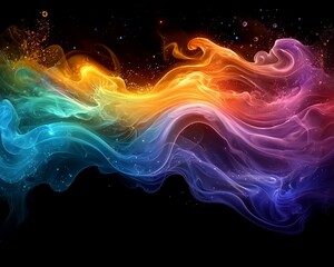 Poster - Colorful smoke swirls abstract background; design element