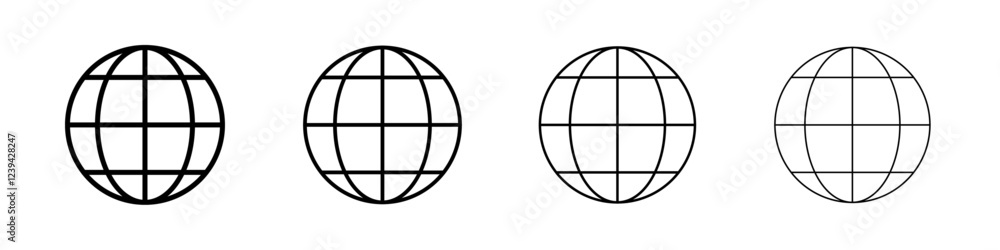 globe icon linear logo isolated