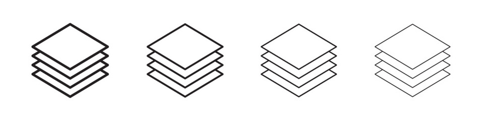 Layers icon Outline sign symbol set