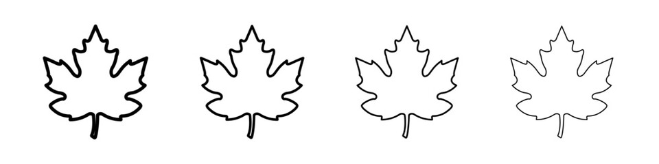 Wall Mural - Maple leaf icon Outline sign symbol set