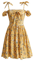 Wall Mural - PNG Floral yellow summer dress