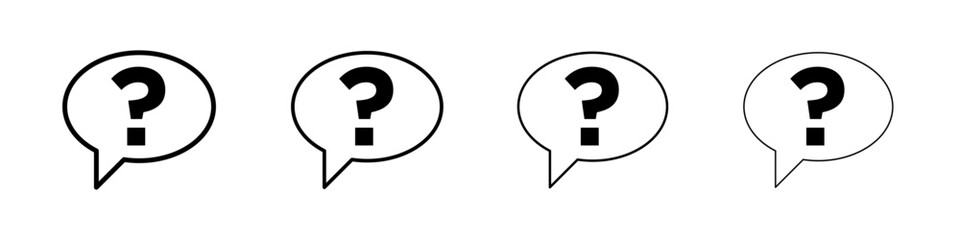 Wall Mural - Question icon Outline sign symbol set