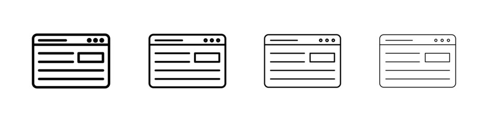 Web page icon Flat illustration sign