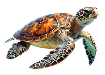 Wall Mural - turtle on a white background