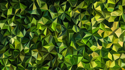 Poster - green geometric mosaic pattern