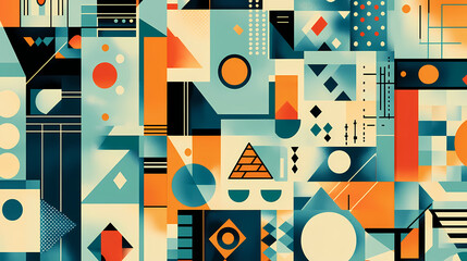 Poster - seamless geometric retro pattern