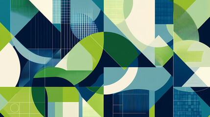 Wall Mural - abstract background with geometric pattern in blue and green hues, abstract, background, pattern, de