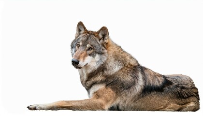 Wall Mural - wolf isolated on white background