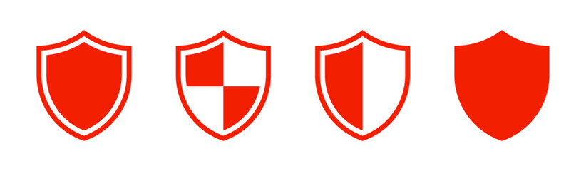 Wall Mural - shield icon set
