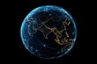 © Space Priest - Digital global network visualization connecting asia and europe at night
