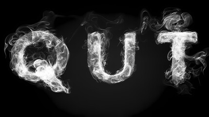 Wall Mural - White smoke alphabet cutout set: includes q, r, s, t, and u with transparent png background for effortless integration in your creative designs!. Typography Integration. Illustration