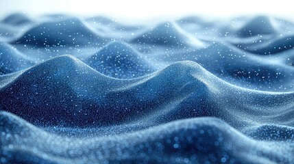 Wall Mural - abstract blue particle wave landscape