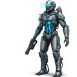 © Metehan - Futuristic Exoskeleton Suit 3D Model with Integrated Weapons Systems on White Background