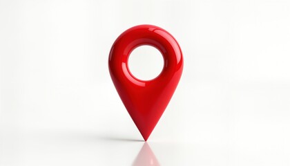 Aufkleber - Red location marker icon isolated on white background. Simple graphic element for map apps navigation systems. Modern design suitable for tech applications websites. Visual aid for directions,